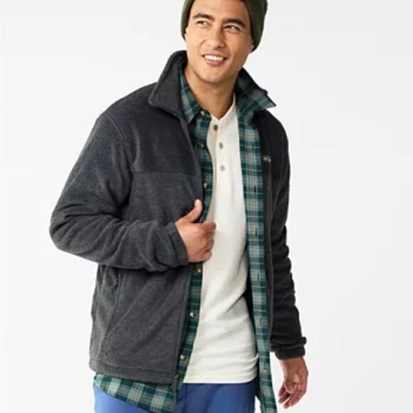 Columbia Full Zip Mid Weight Fleece Gray Jacket M - Picture 1 of 15